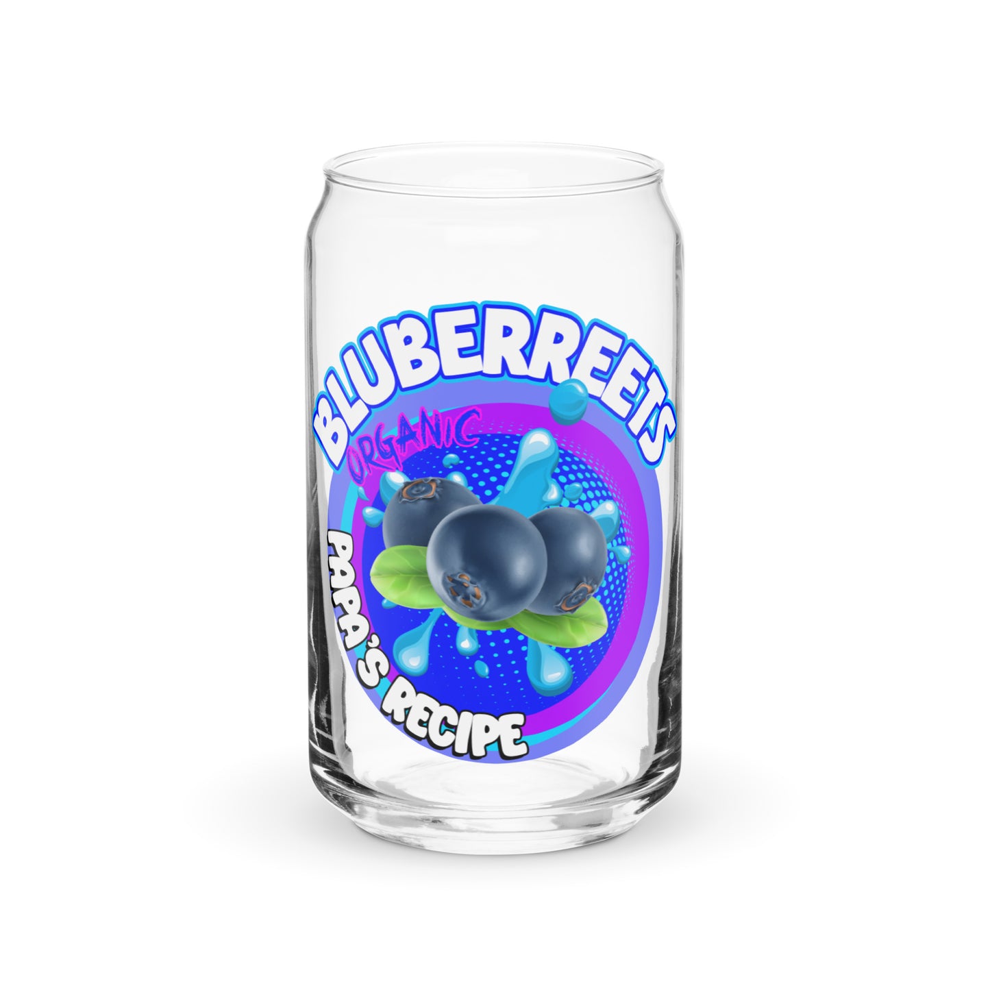 Papa's Bluberreets Can-shaped glass